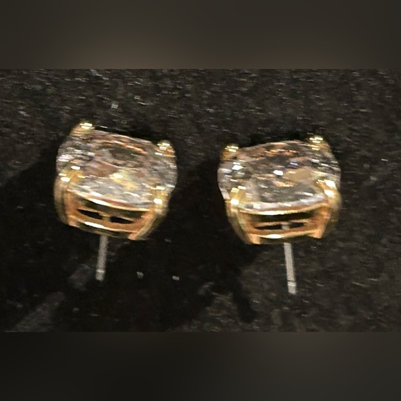 KATE SPADE • Clear Crystal Glitter Squared Away Post Earrings - Picture 5 of 6